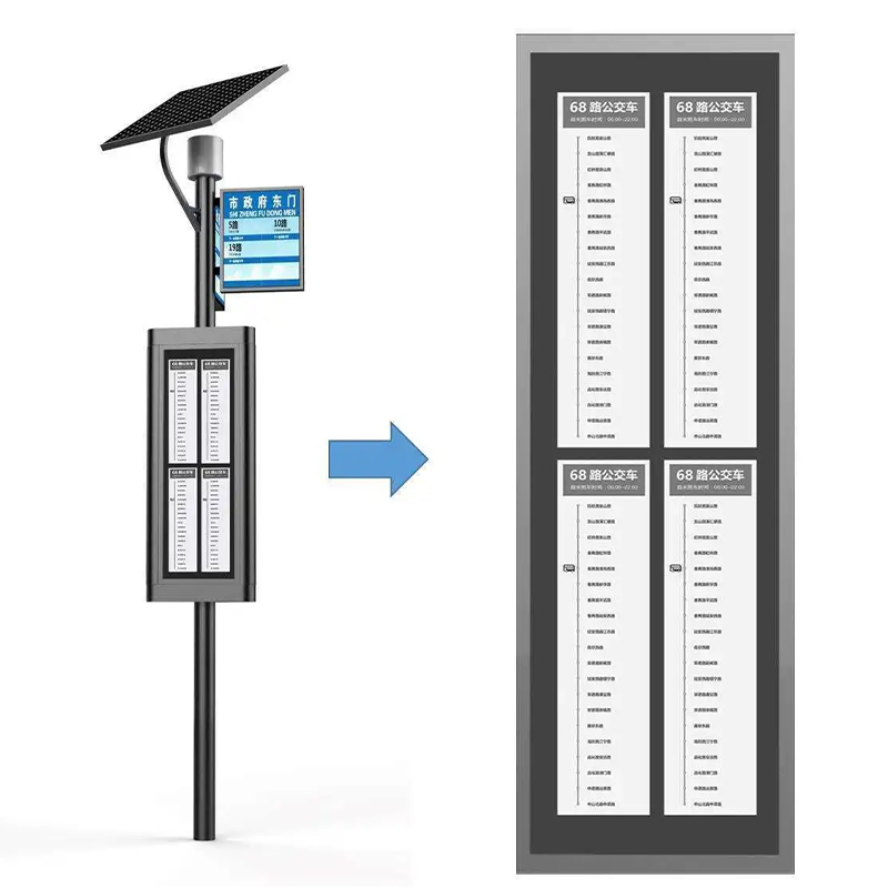 Señalización digital de parada de autobús en papel electrónico